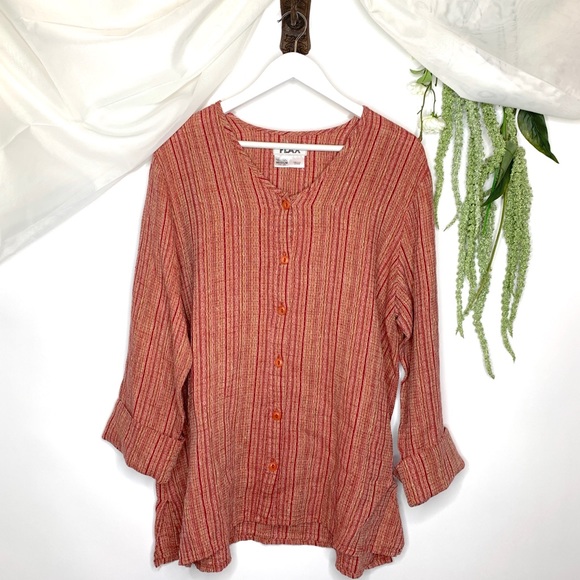 Flax Tops - FLAX Long sleeve button front blouse